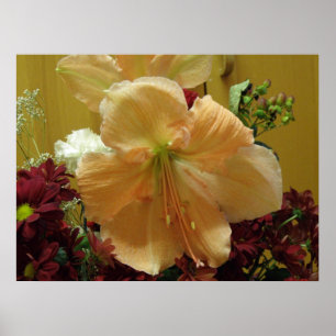 Pink Lilies Bouquet Print Poster