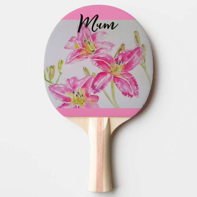 Pink Lilies Floral Blume Liege Tischtennis Schläger (Vorderseite)