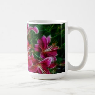 Pink Lilies Impressionist Blumenmalerei Art Kaffeetasse