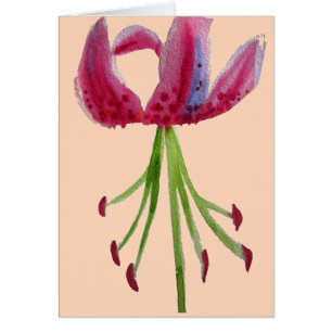 Pink Lily Aquarell Moderne Blume Blumenstrauß