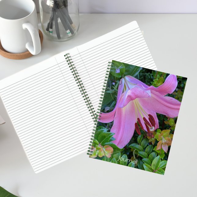 Pink Lily Bloom Floral Notizbuch (In Situ)