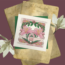 Pink Lily - Blume bedeutet Freundschaftsgrüßkarte