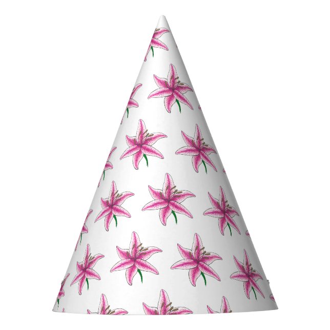 Pink Lily Blume Blumengarten Party Spring Lilie Partyhütchen (Vorderseite)