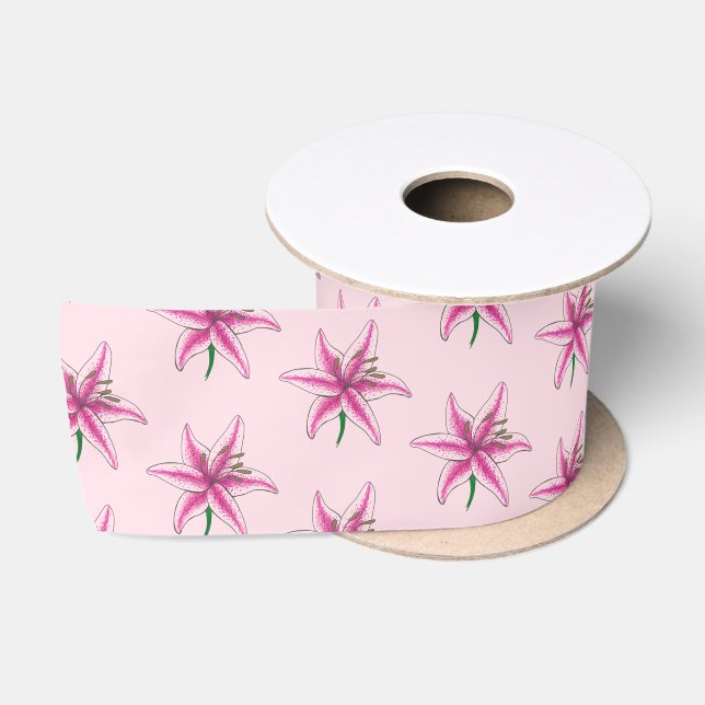 Pink Lily Blume Bridal Baby Dusche Blumengarten Satinband (Spule)