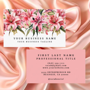 Pink Lily Blume Business Cards Visitenkarte