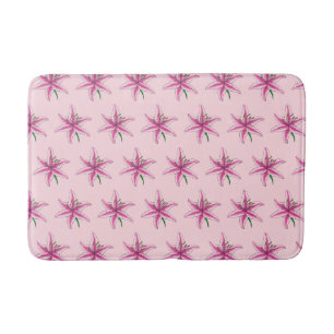 Pink Lily Blume Floral Print Garden Lilien Badematte