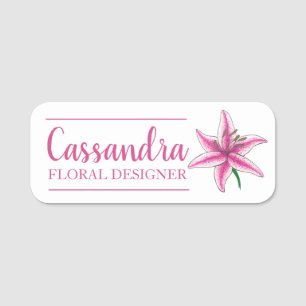 Pink Lily Blume Florist Shop Namensschild
