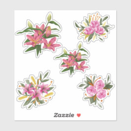 Pink Lily Blume kundenspezifisch geschnitten Vinyl Aufkleber