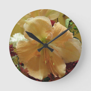 Pink Lily Bouquet Wall Clock Runde Wanduhr