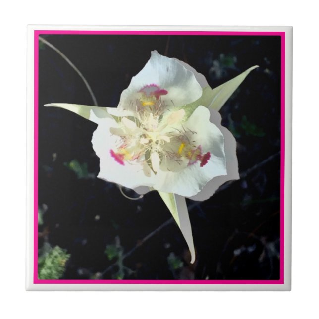 Pink Lily Fairy Tile Fliese (Vorderseite)