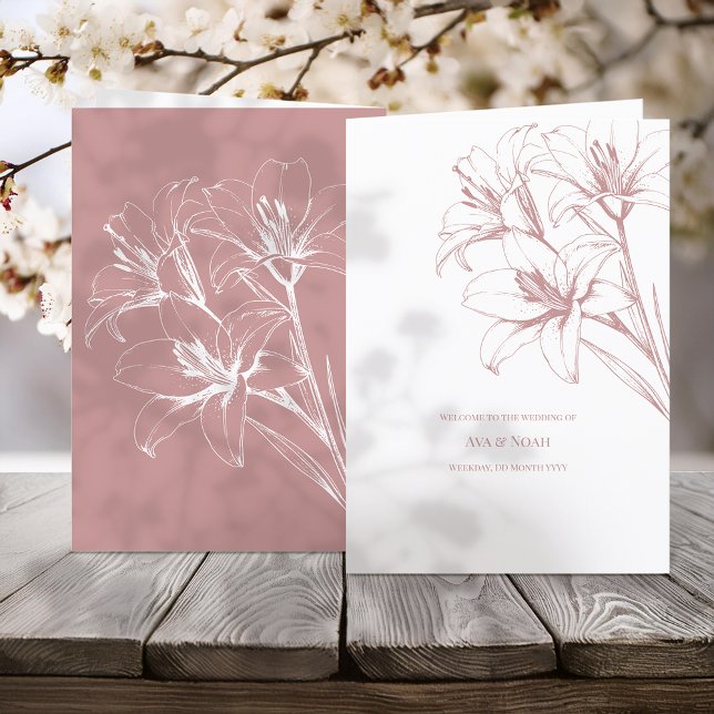 Pink Lily Kontur Wedding Programm (Von Creator hochgeladen)