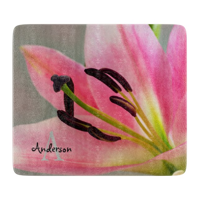 Pink Lily Schneidebrett (Vorderseite)