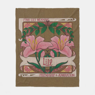 Pink Lily Viktorianische Blume Freundschaftsbewund Fleecedecke