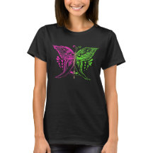 Pink Limeade Butterfly Doodle Art Shirt