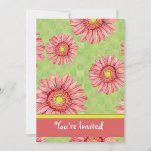 Pink & Limon Gerbera Daisies Daisy Blume Floral Einladung