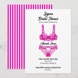 Pink Lingerie Brautparty Einladung