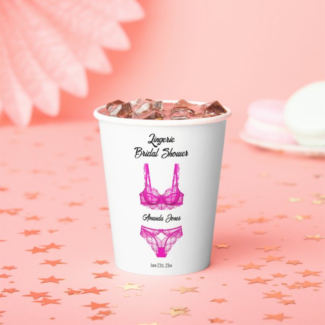 Pink Lingerie Brautparty Pappbecher (Insitu)