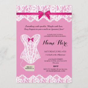 Pink Lingerie Dusche Brautparty Corset lädt ein Einladung