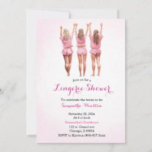 Pink Lingerie Dusche Einladung