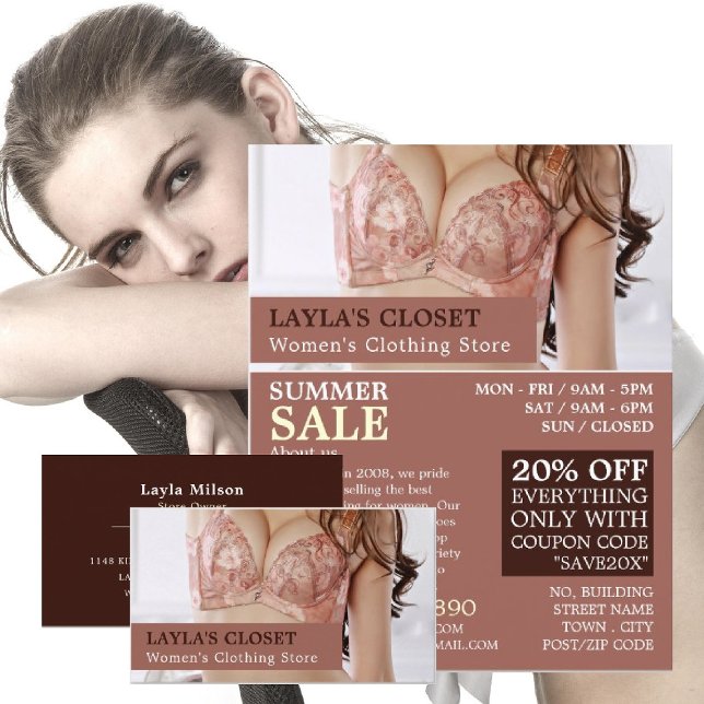 Pink Lingerie, Women's Clothing Store Visitenkarte (Von Creator hochgeladen)