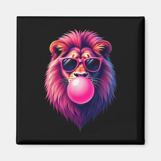 Pink Lion bläst Blubble Gum Magnet (Vorne)