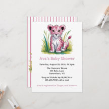 Pink Lion Girl Babydusche