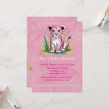 Pink Lion Girl Babydusche