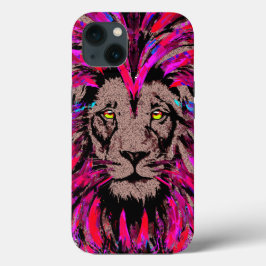Pink Lion Head iPhone 13 Case - Lion Pink