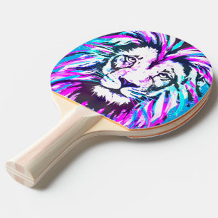 Pink Lion Head - Lion Ping Pong Paddle Tischtennis Schläger