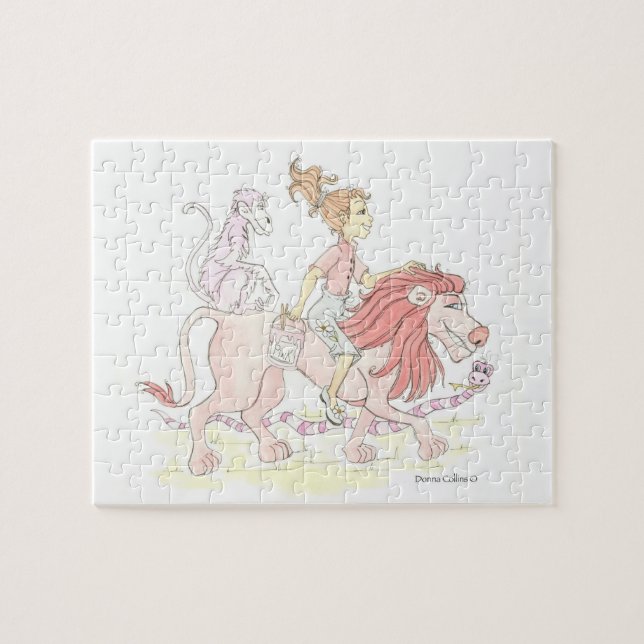 Pink Lion und Pink Animals Puzzle (Horizontal)