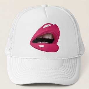 Pink-Lippenfernlastfahrer-Hut Truckerkappe