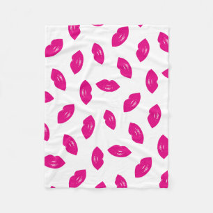 Pink-Lippenmuster-schicker Lippenstift-Druck Fleecedecke
