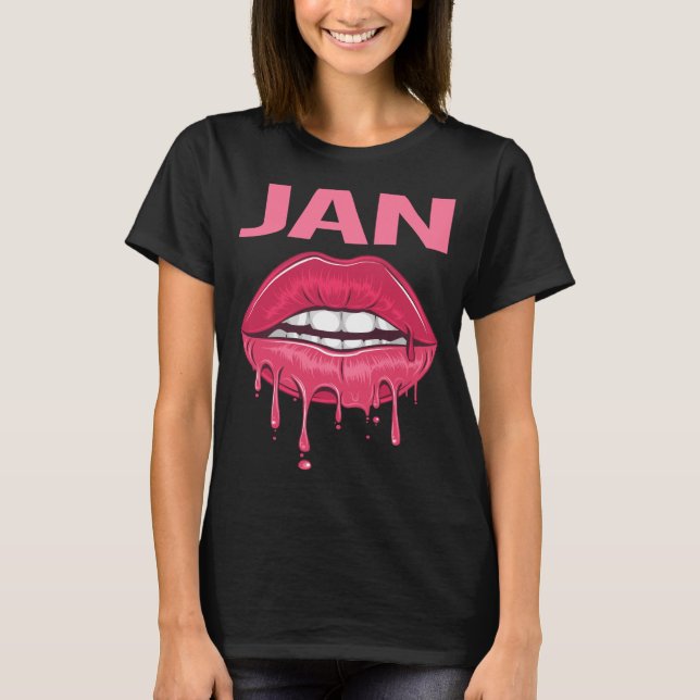 Pink Lips - Jan Name T-Shirt (Vorderseite)