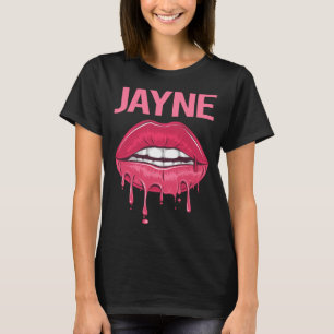 Pink Lips - Jayne Name T-Shirt