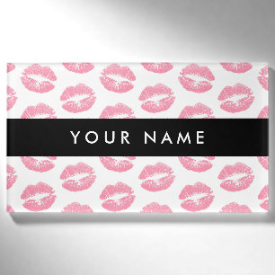 Pink Lips, Kiss, Lipstick, Ihr Name, Personalisier Namenschild