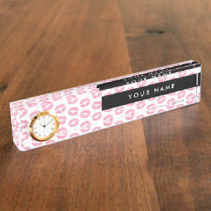 Pink Lips, Kiss, Lipstick, Ihr Name, Personalisier Namensplakette