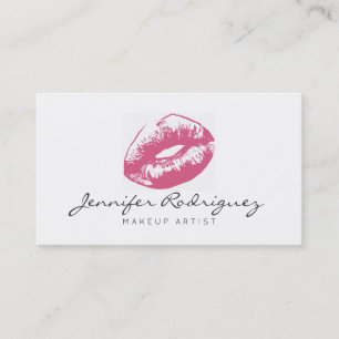 Pink Lips Lipstick Makeup Artist Kosmetik Visitenkarte