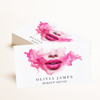 Pink Lips Makeup Artist Kosmetik Schönheitssalon Visitenkarte