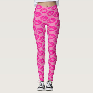 Pink Lips Pattern Leggings