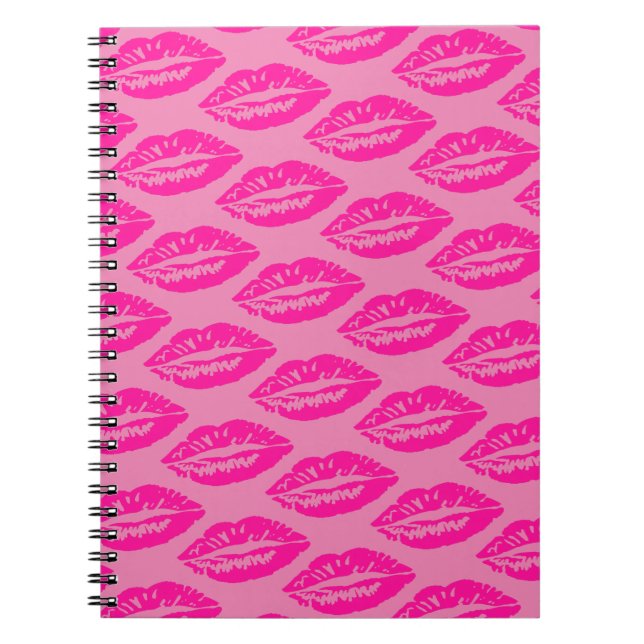 Pink Lips Pattern Notizblock (Vorderseite)