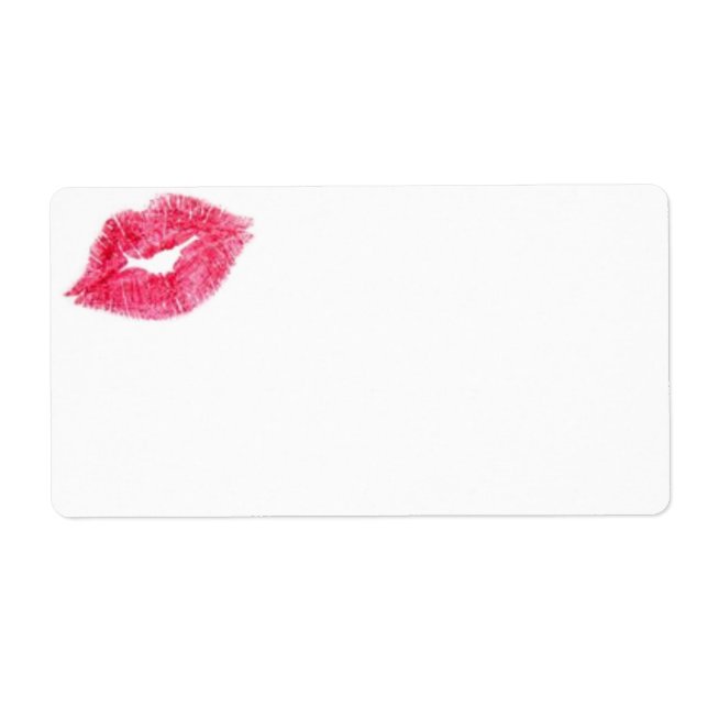 Pink Lipstick Kiss Imprimer Étiquette (Devant)