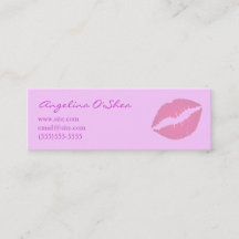 Pink Lipstick Skinny Business Card