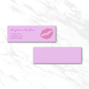 Pink Lipstick Skinny Business Card Mini Visitenkarte