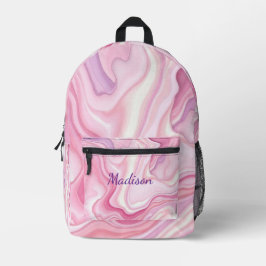 Pink Liquid Abstract Design Bedruckter Rucksack