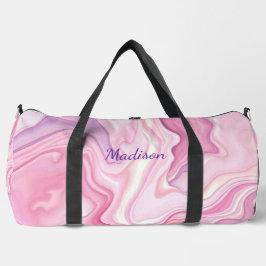 Pink Liquid Abstract Design Duffle Bag