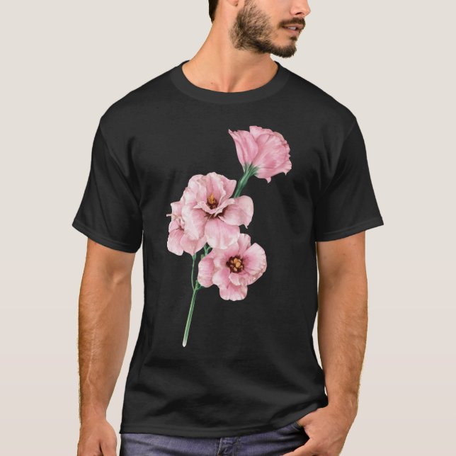 Pink Lisianthus_Watercolor T-Shirt (Vorderseite)