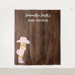 Pink Little Baby Cowgirl Western Babydusche Wandteppich