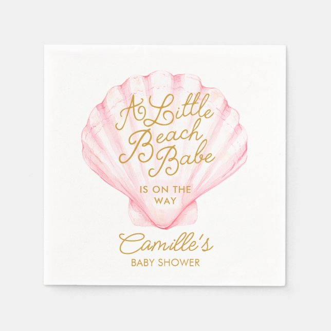 Pink Little Beach Babe Baby Dusche Serviette (Vorderseite)
