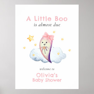 Pink Little Boo Bow Ghost Baby Dusche Willkommen Poster