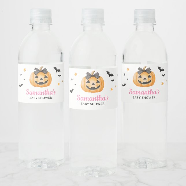 Pink Little Boo Spooky Pumpkin Baby Dusche (Flaschen)